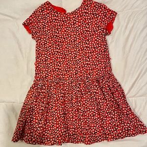 Girls Crewcuts red heart dress, size 6